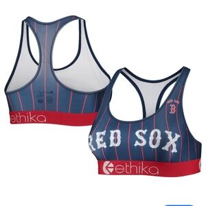 Ethika for Fanatics Women's Red Sox Sports Bra - Navy and Red size small